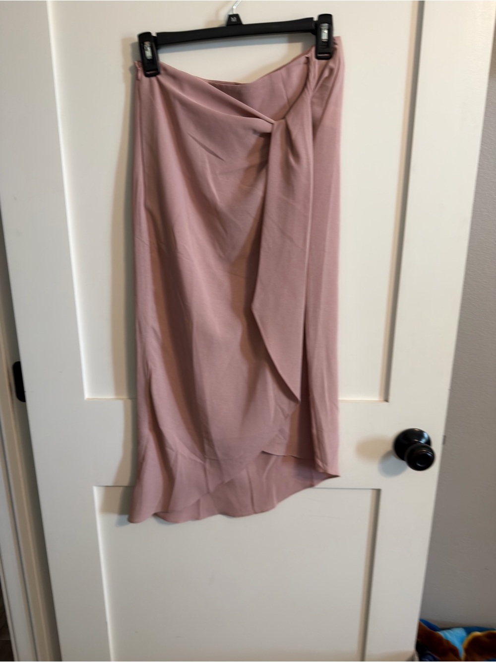 SHEIN Dusty Pink High-Low Draped Midi Skirt